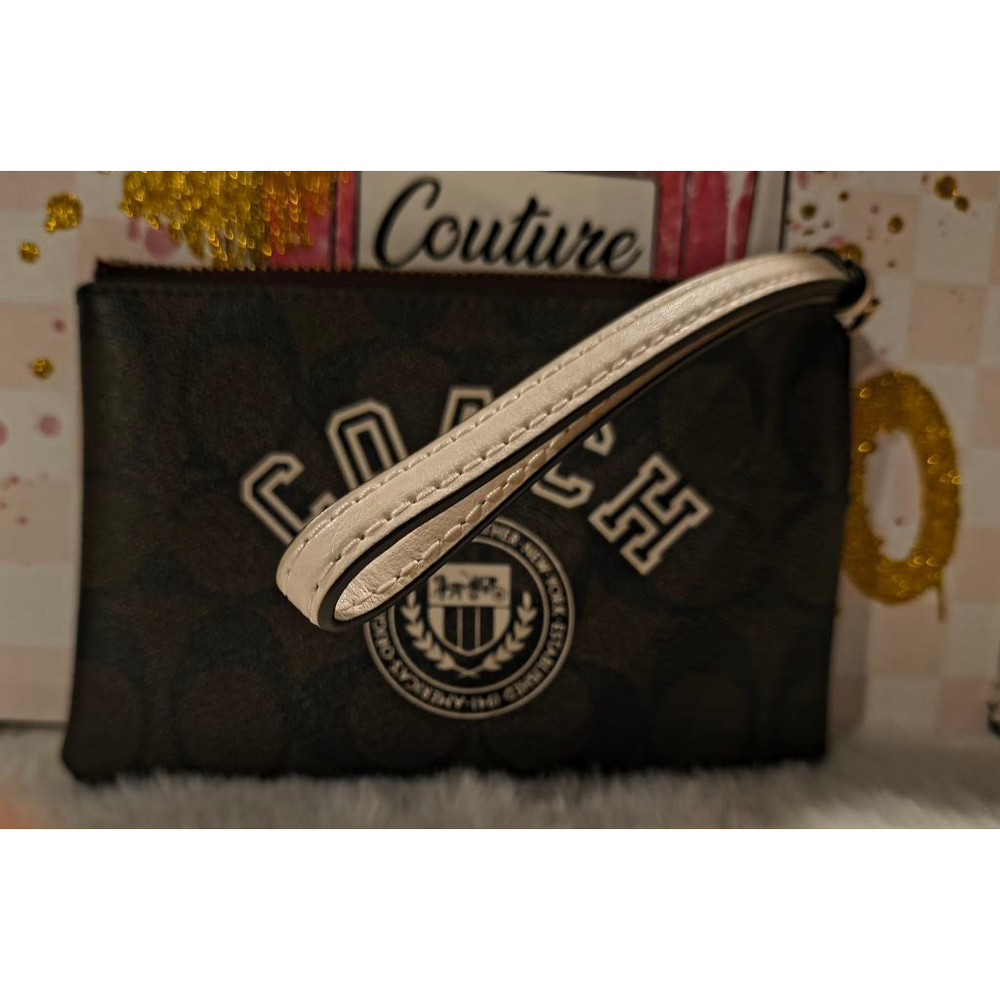 Coach Brown Signature Logo Wristlet - Picture 5 of 8